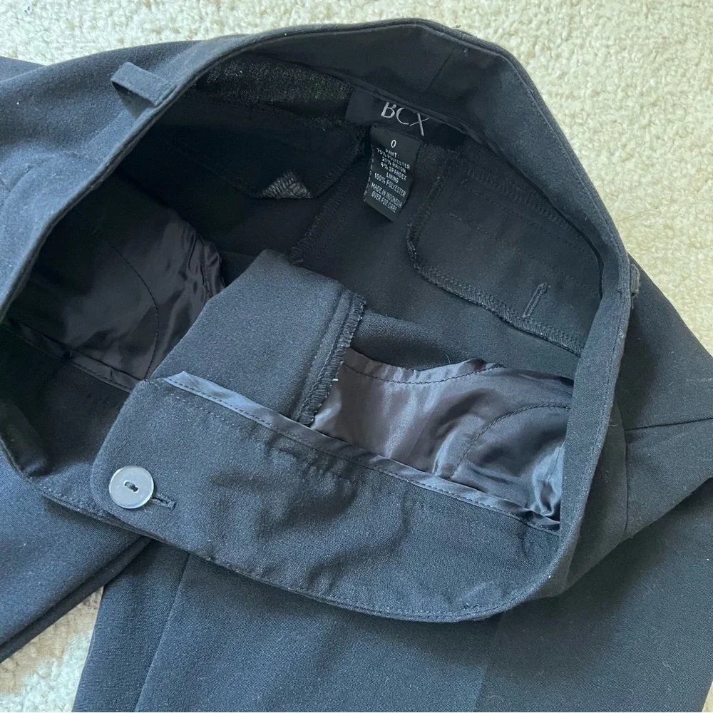 BCX Women Black Mid Rise Skinny Bootcut Flare Slacks  0‎ Office Dress Pants EUC - Picture 6 of 12